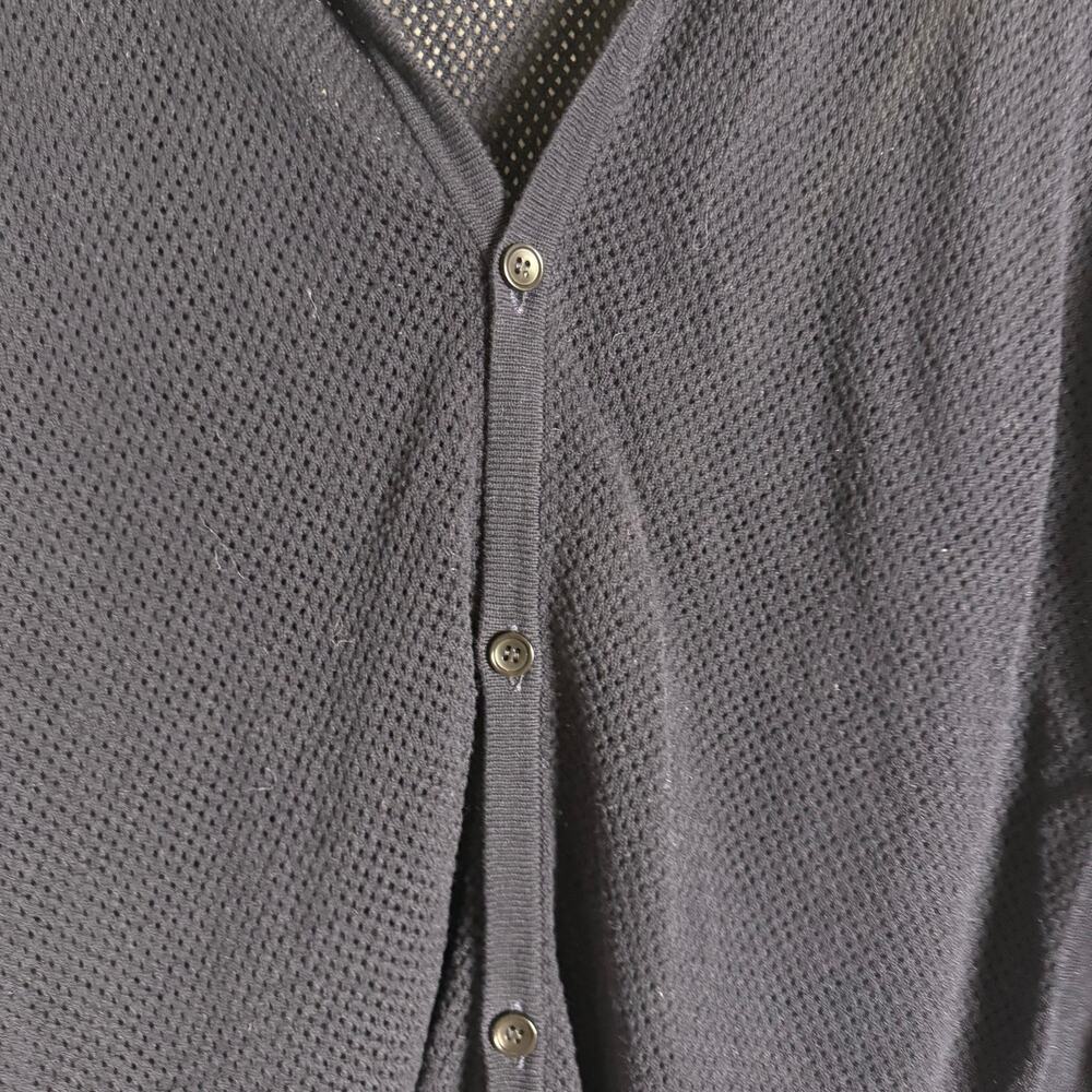 Roberto Collina Italian Navy Blue Perforated Knit Cardigan Sweater Size XL - Picture 11 of 11
